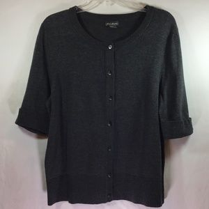 Eddie Bauer Charcoal/Gray Short Sleeve Sweater